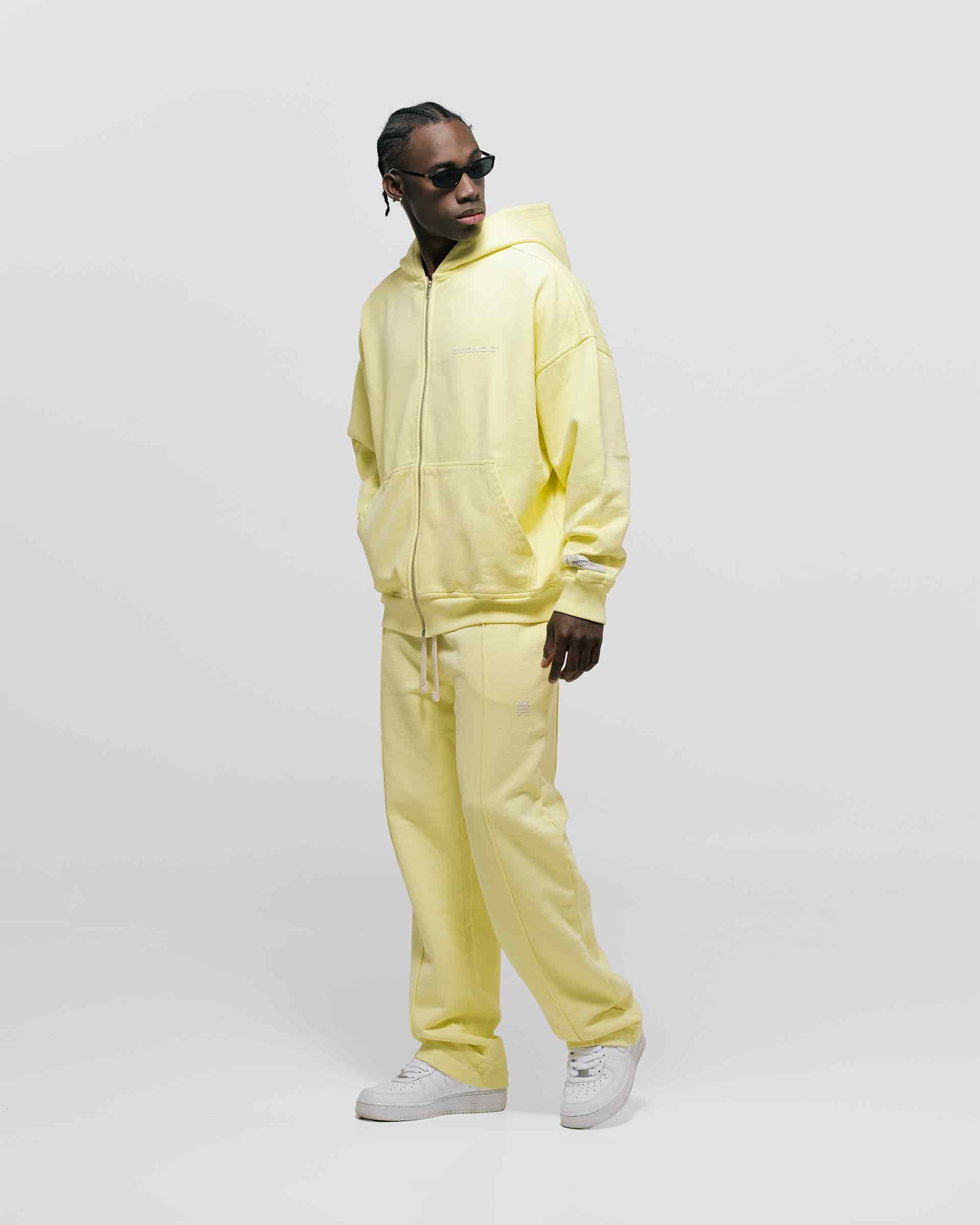 Zip Hoodie Oversized Básico V3 - Amarillo Pastel - miniatura 2