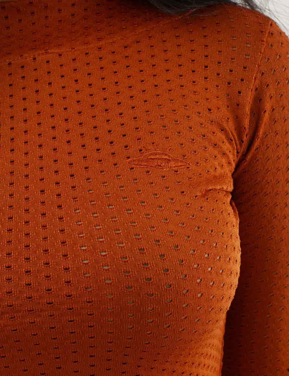 Camibuso Manga Larga HOLE Terracota Mujer - miniatura 9