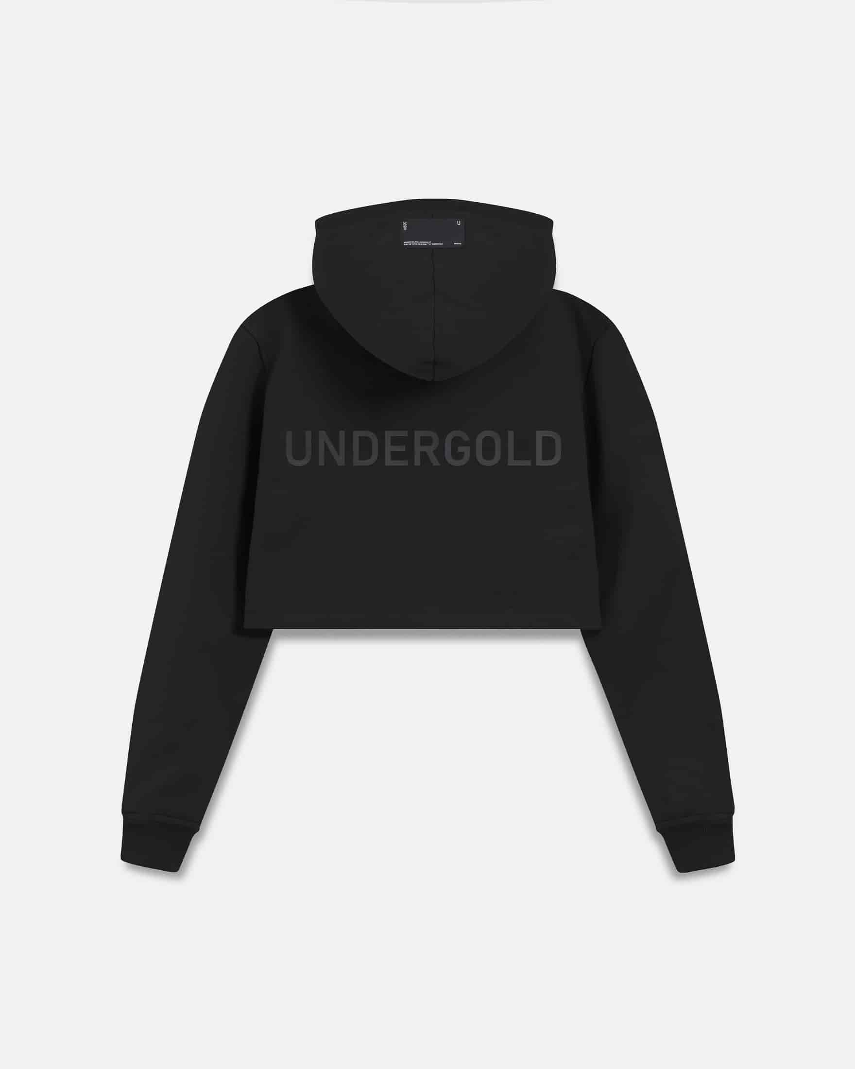 Line Basic Slim Fit Zip Up Cropped Hoodie Black - miniatura 3