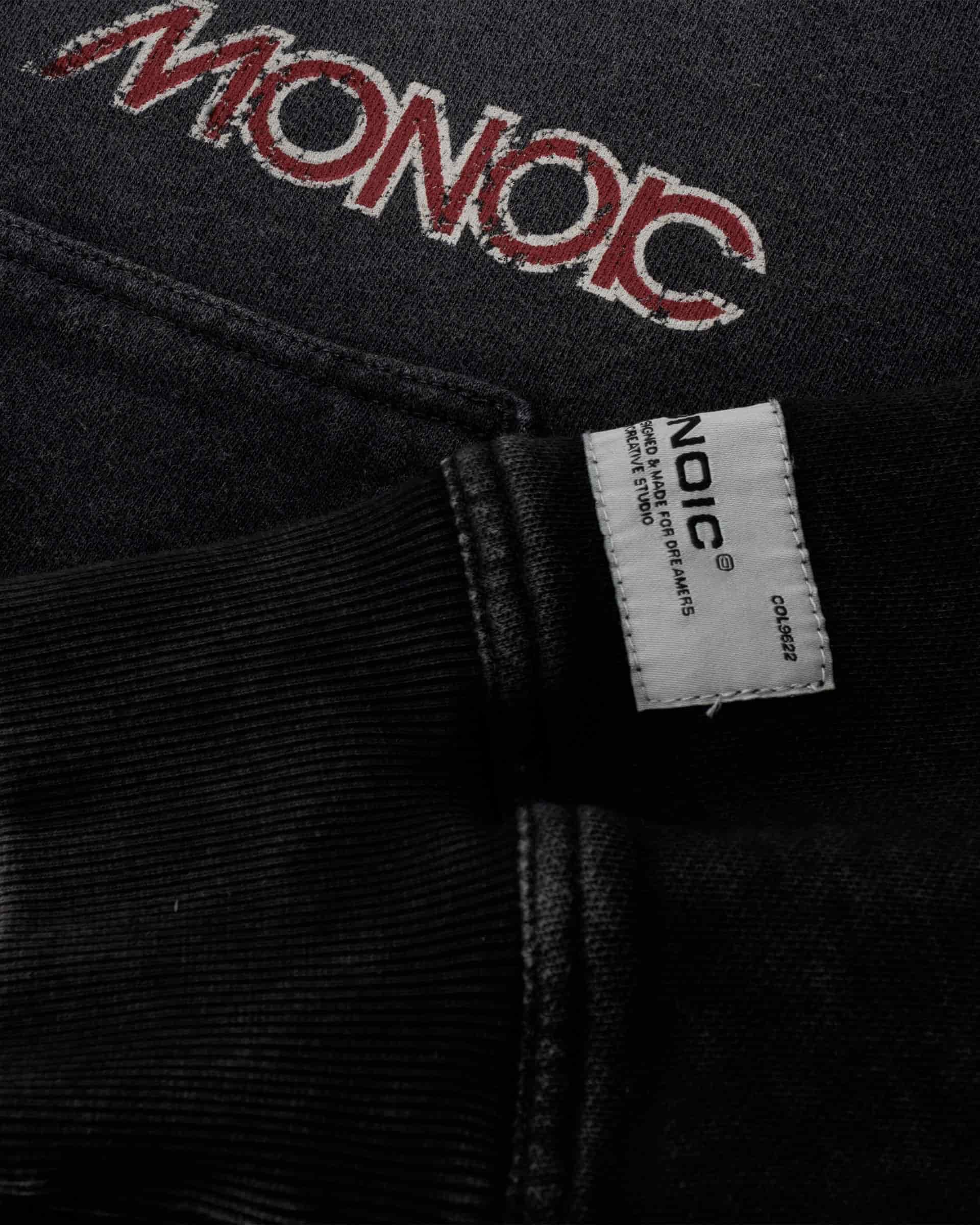 Zip Hoodie Monoic Records - Negro Desgastado - miniatura 6