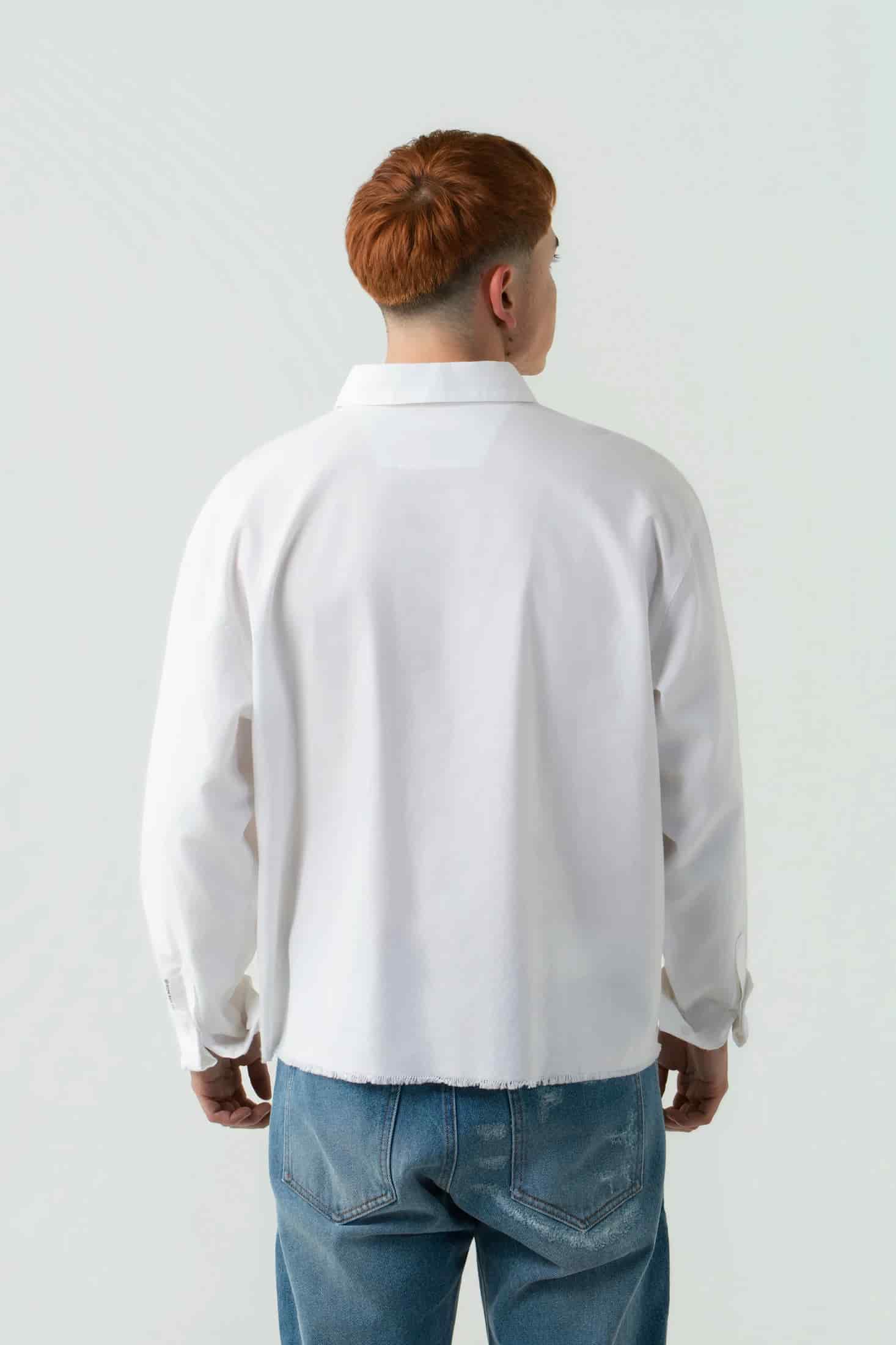 CAMISA MANGA LARGA COLOR BLANCO BLANCO - miniatura 3
