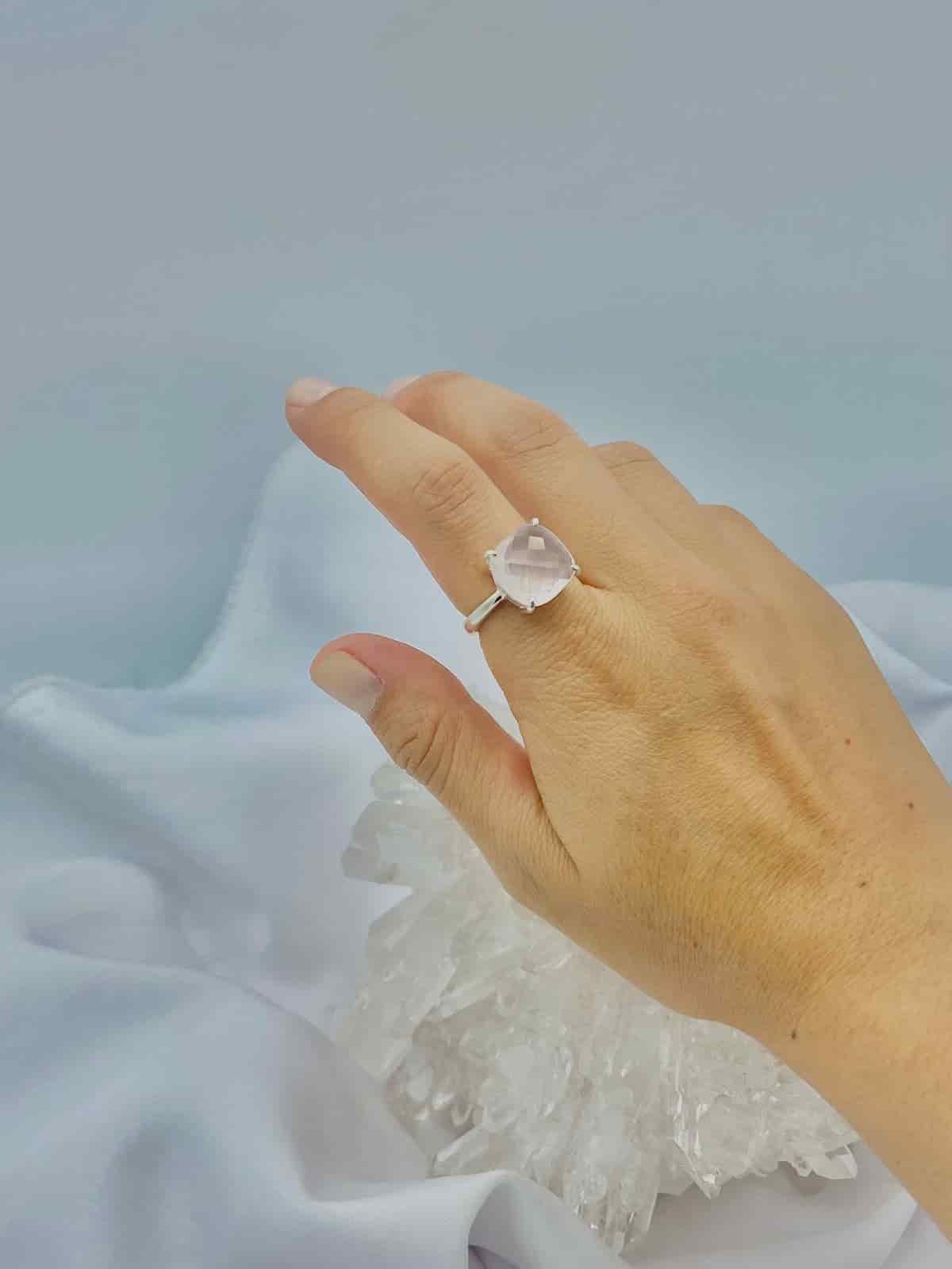 Anillo Cuarzo Rosa Cuadrado - miniatura 3