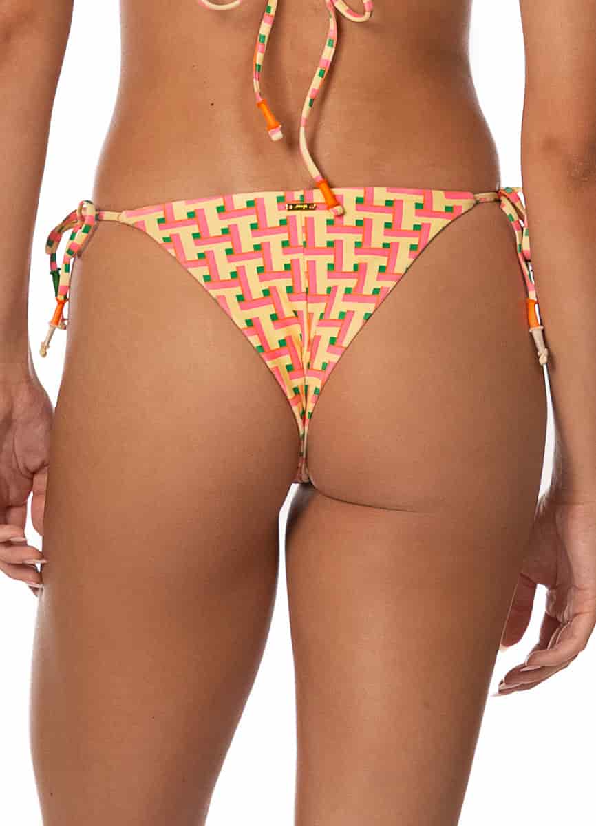 Maaji Blush Tide Sunflash Low Rise Tie Side Bikini Bottom - miniatura 3