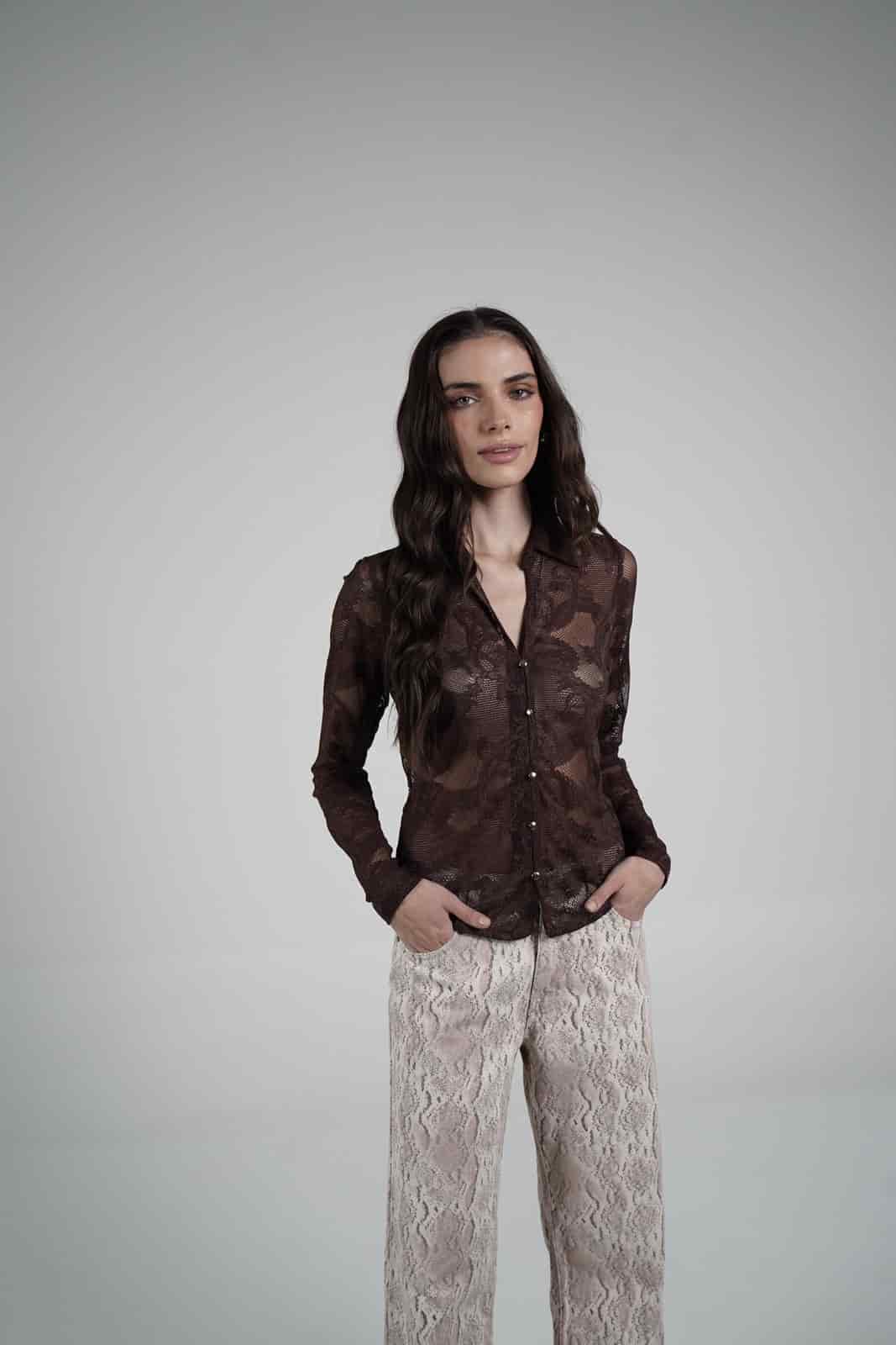 Lace Blouse (Marrón) - miniatura 6