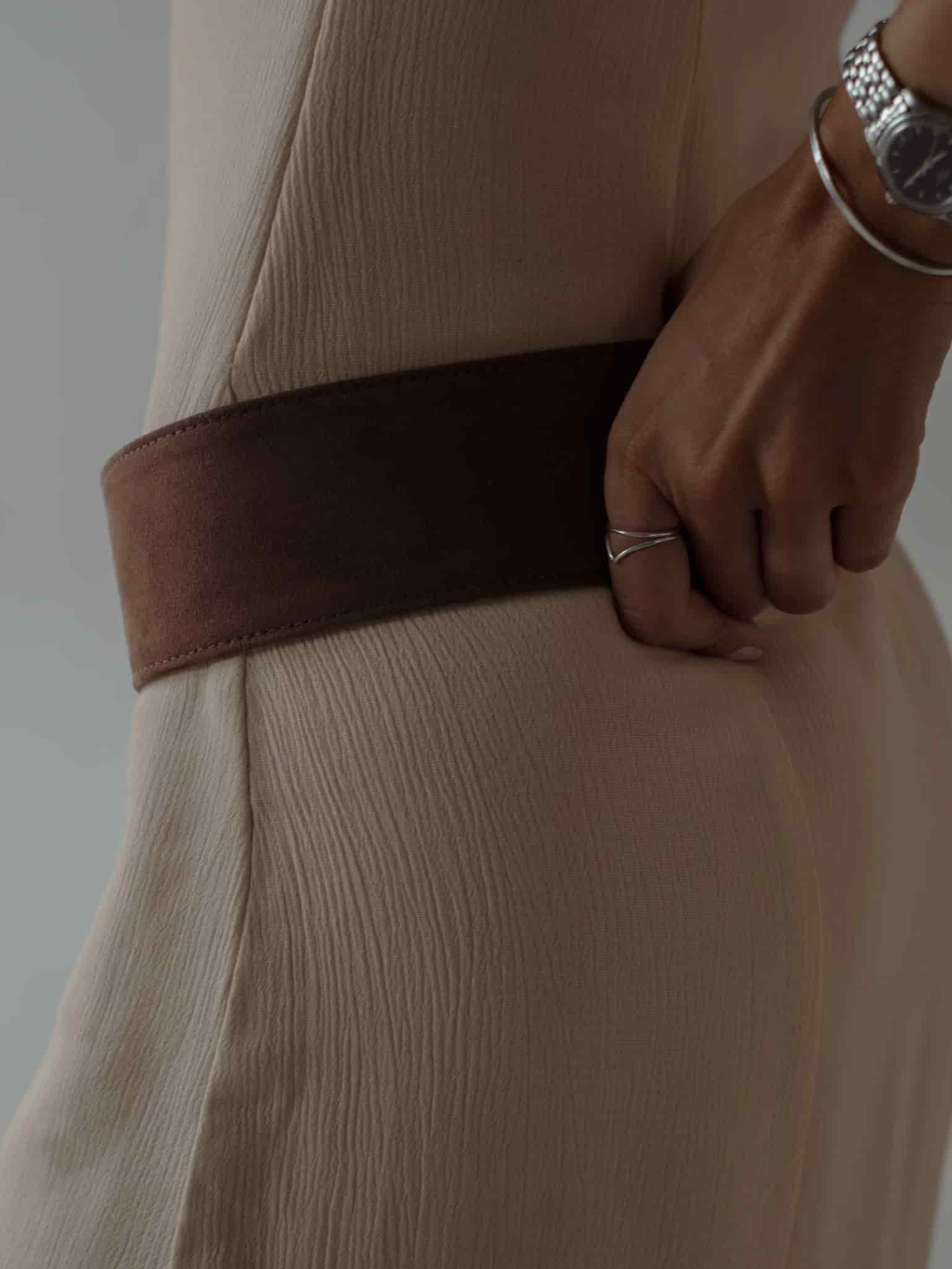 SUEDE BIG BELT - SEPIA - miniatura 11