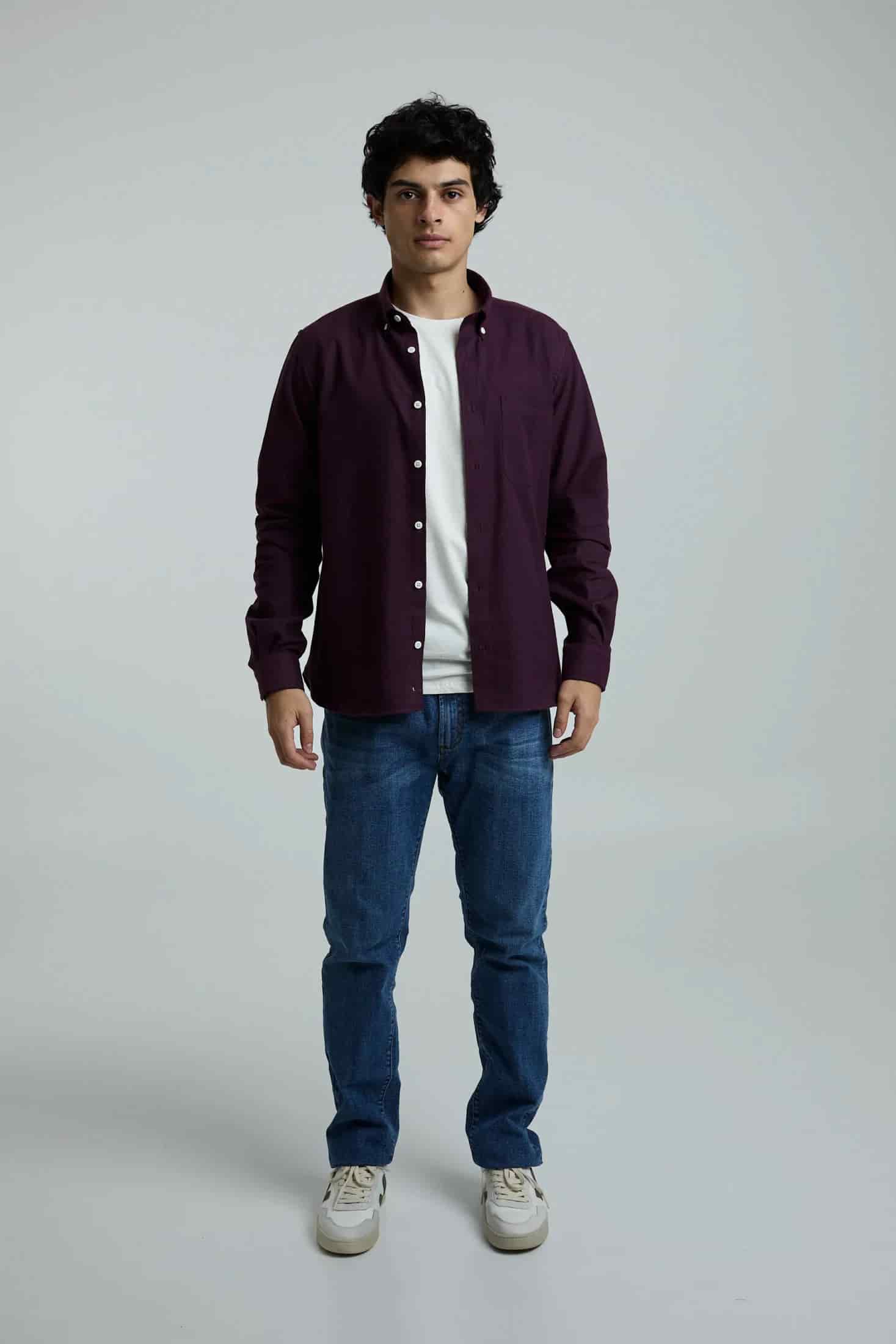 Camisa twill vinotinto - miniatura 11