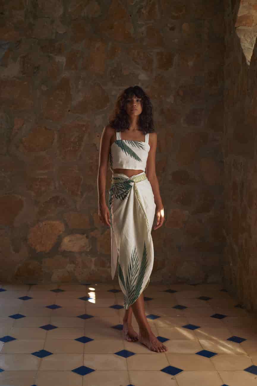 Guainia Linen Top / Ivory Palms - miniatura 2