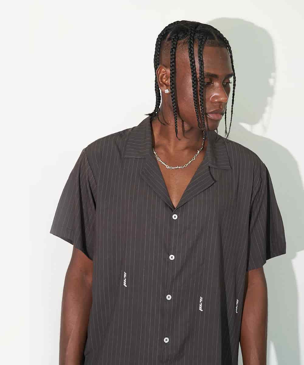 Camp Shirt in Black Pinstripe - miniatura 1