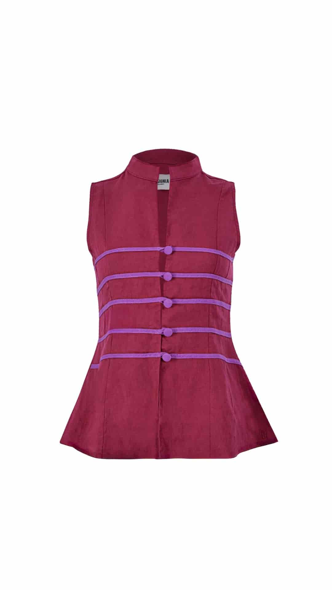 Top Nia de lino | Vino / Morado - miniatura 1