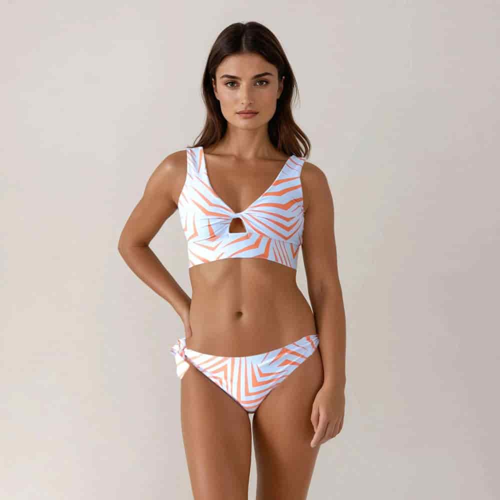 Set Vestido de Baño Rayas Naranja - miniatura 1