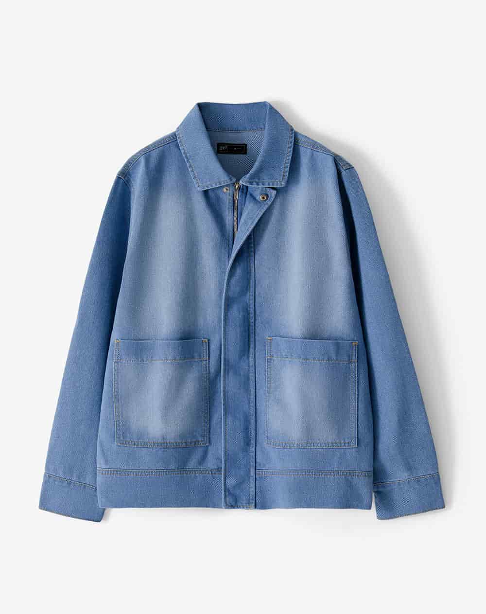 Chaqueta regular sin capucha índigo medio hombre - miniatura 1