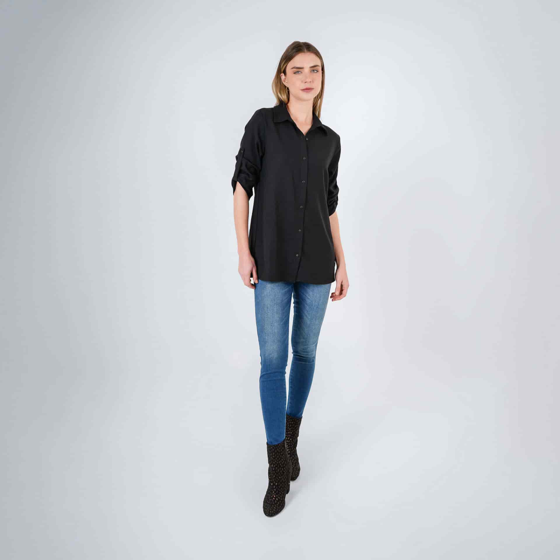Blusa Cuello Camisero Manga 3/Cuartos - miniatura 3