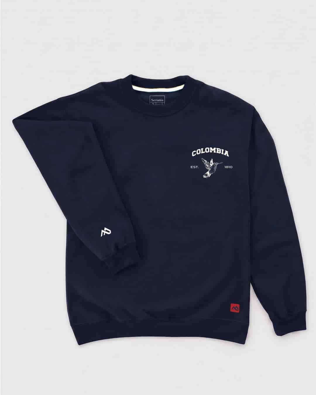 Buzo Unisex Azul Oxford  Colibrí Escudo - miniatura 2