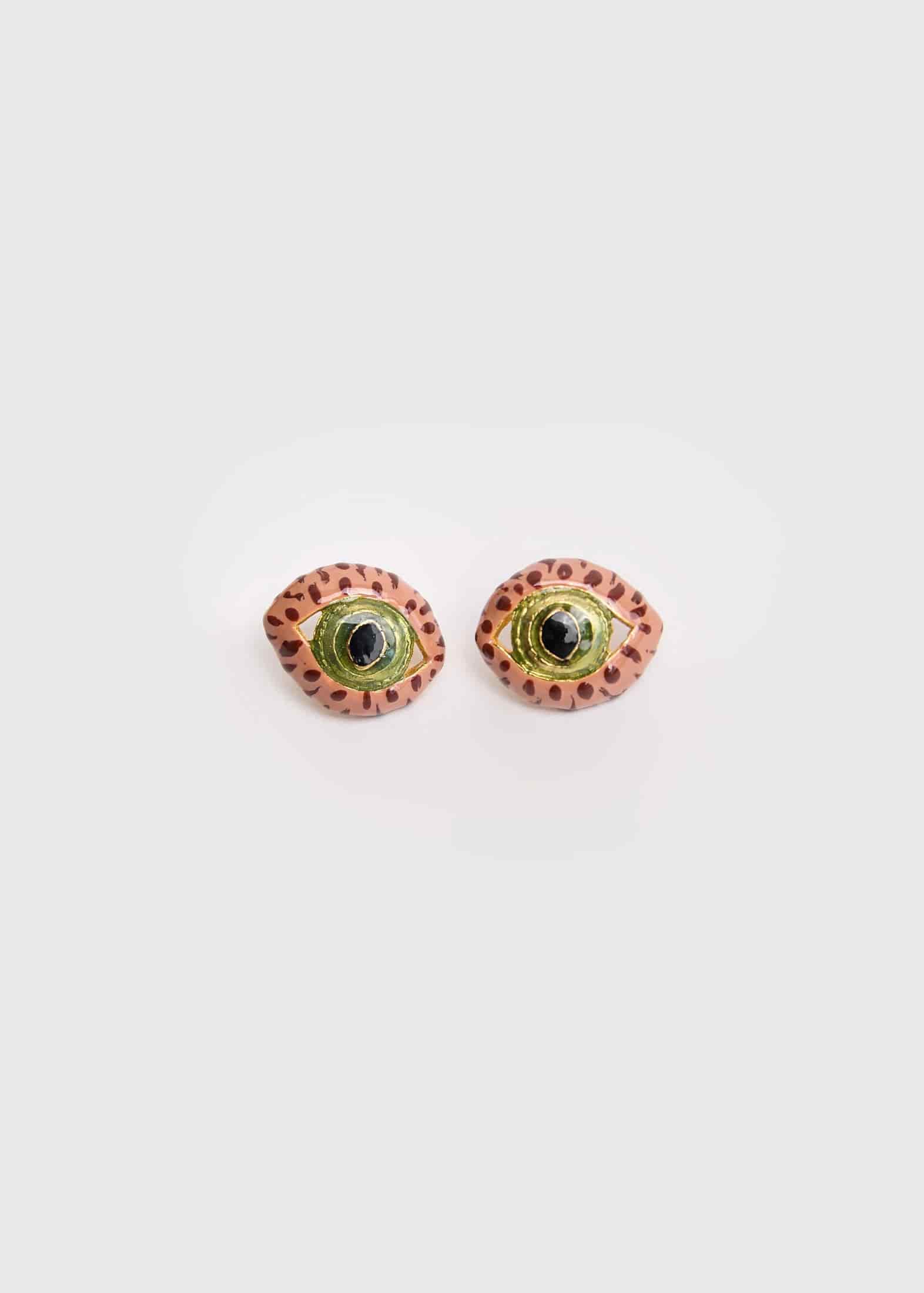CAT EYE MIDI TERRACOTTA EARRINGS - miniatura 4