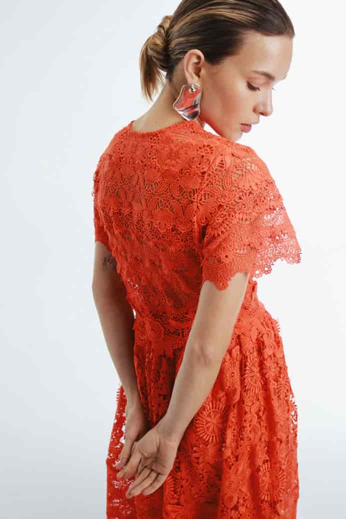 HIBISCUS MAXI DRESS FLAME - miniatura 3