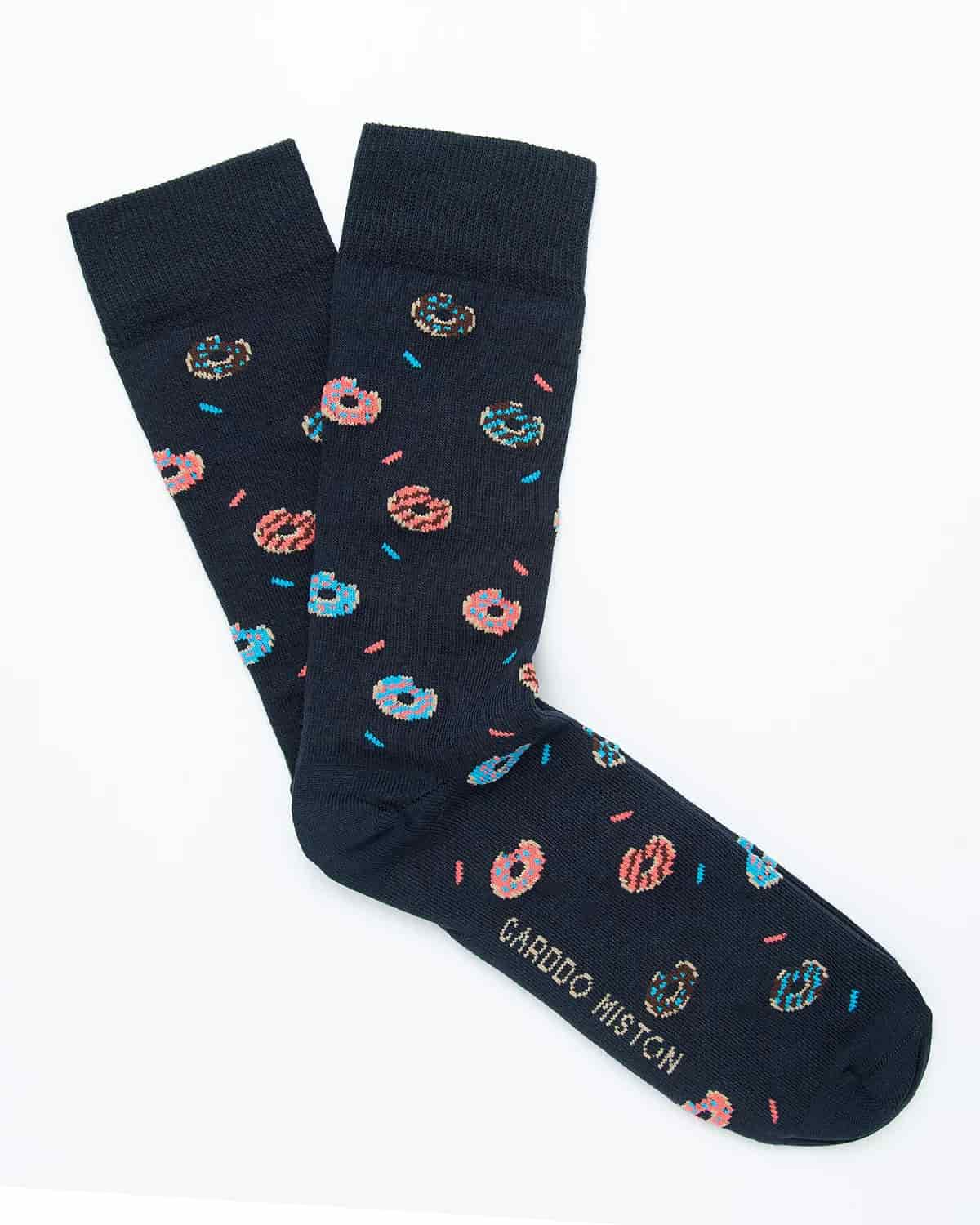 Medias Algodón Estampado Donuts - Fondo Azul - miniatura 1