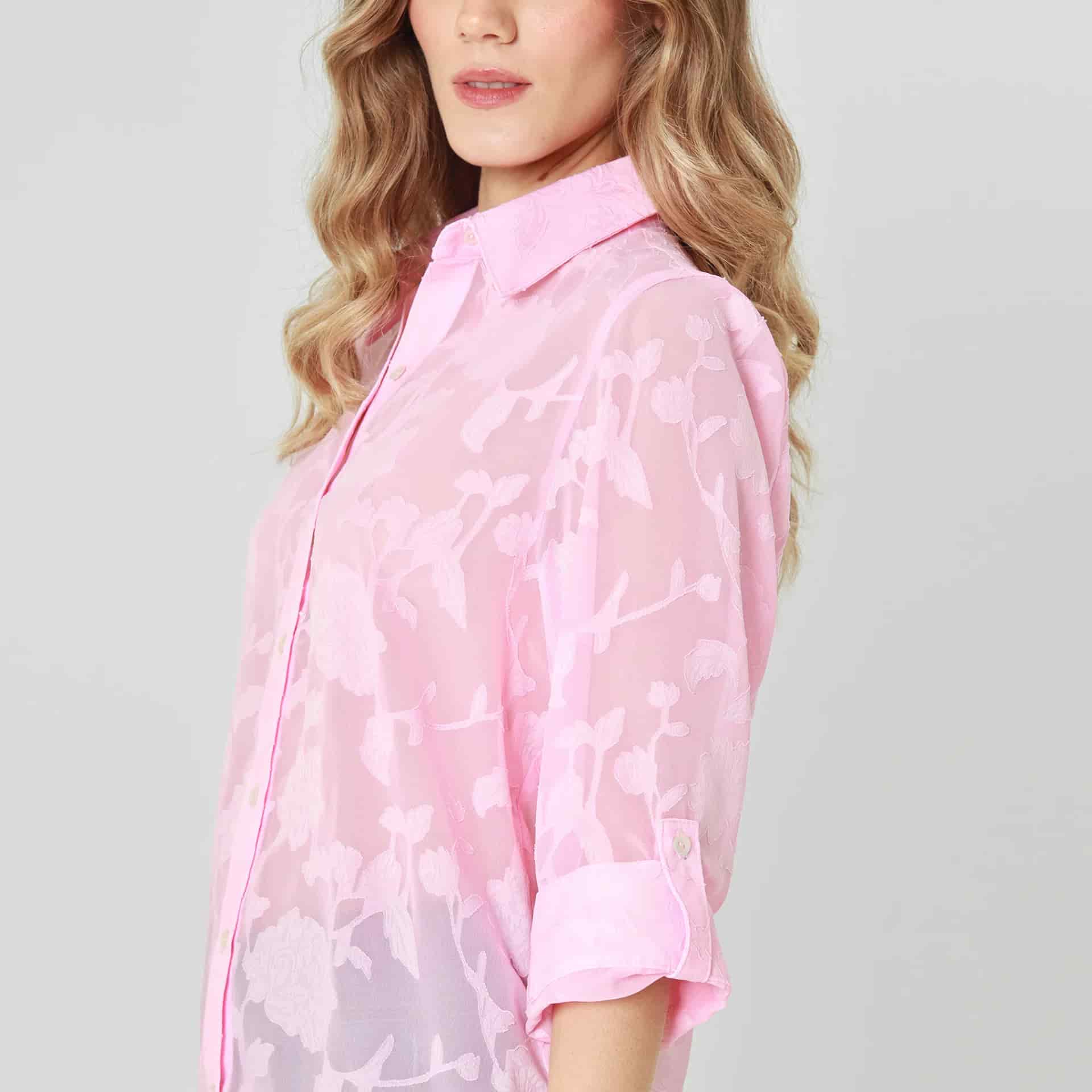 Blusa Cuello Camisero 3 Cuartos - miniatura 1
