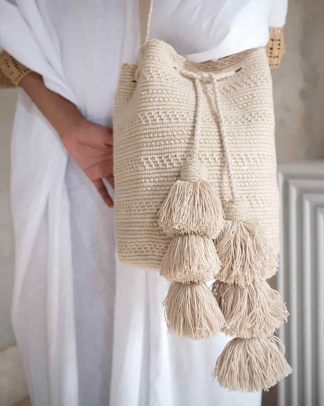 Mochila wayuu Basic Sand - miniatura 5