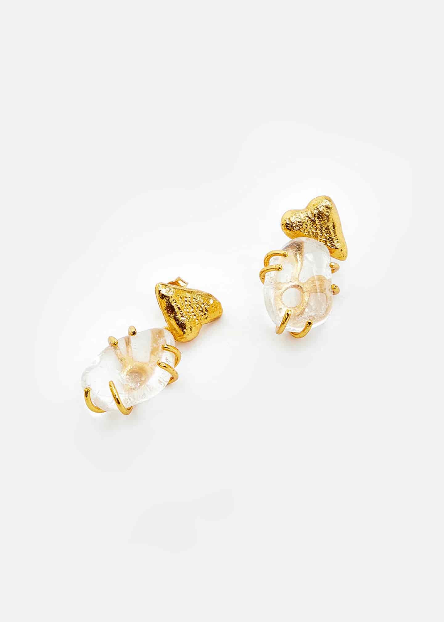 Aretes Mini Cuarzo Pétalos - miniatura 1