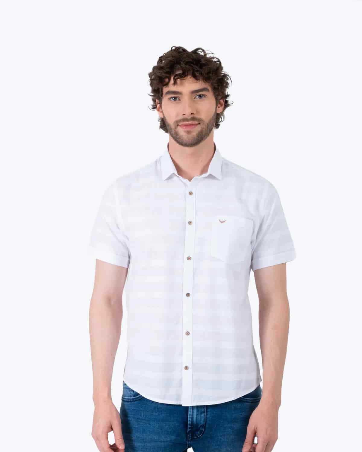 Camisa blanca manga corta para hombre - miniatura 42