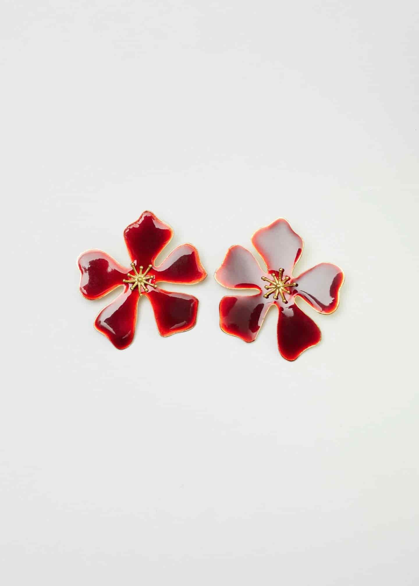 Aretes aurora Maxi rojo vino - miniatura 6