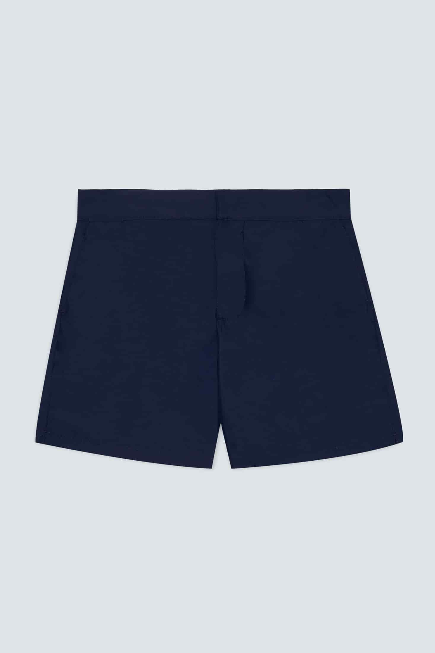 Men's plain waistband swim trunk navy - miniatura 1