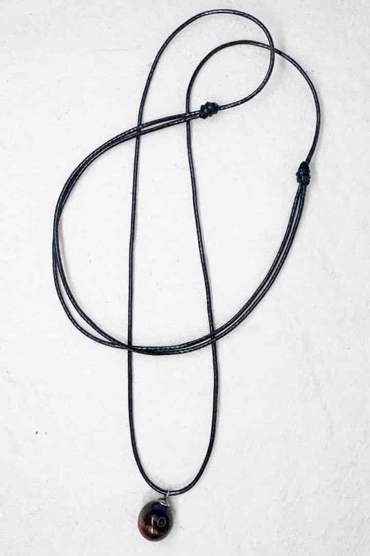 Collar cuerda piedra ojo de tigre - miniatura 2