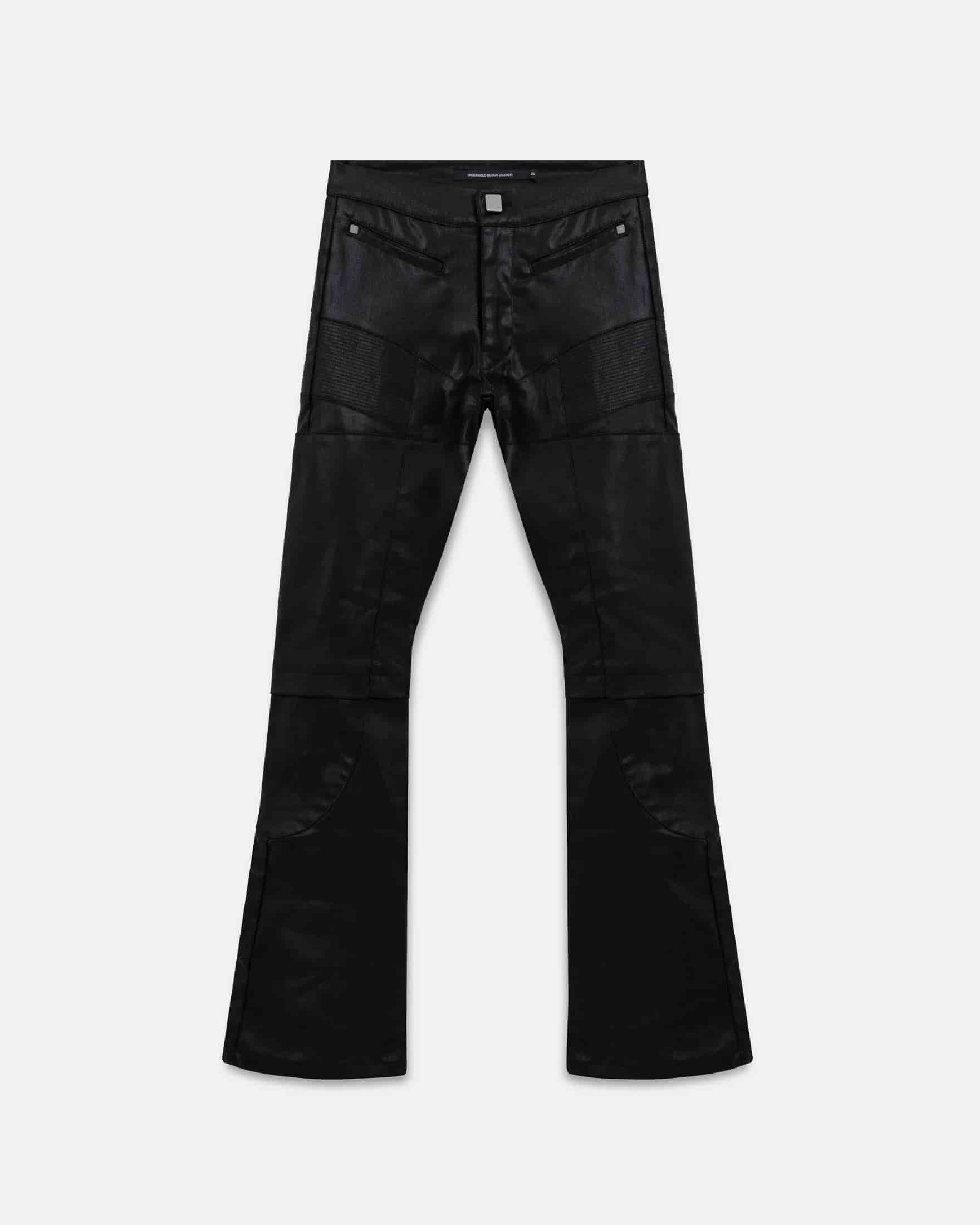 Basics Pleather Flare Pants Black - miniatura 1