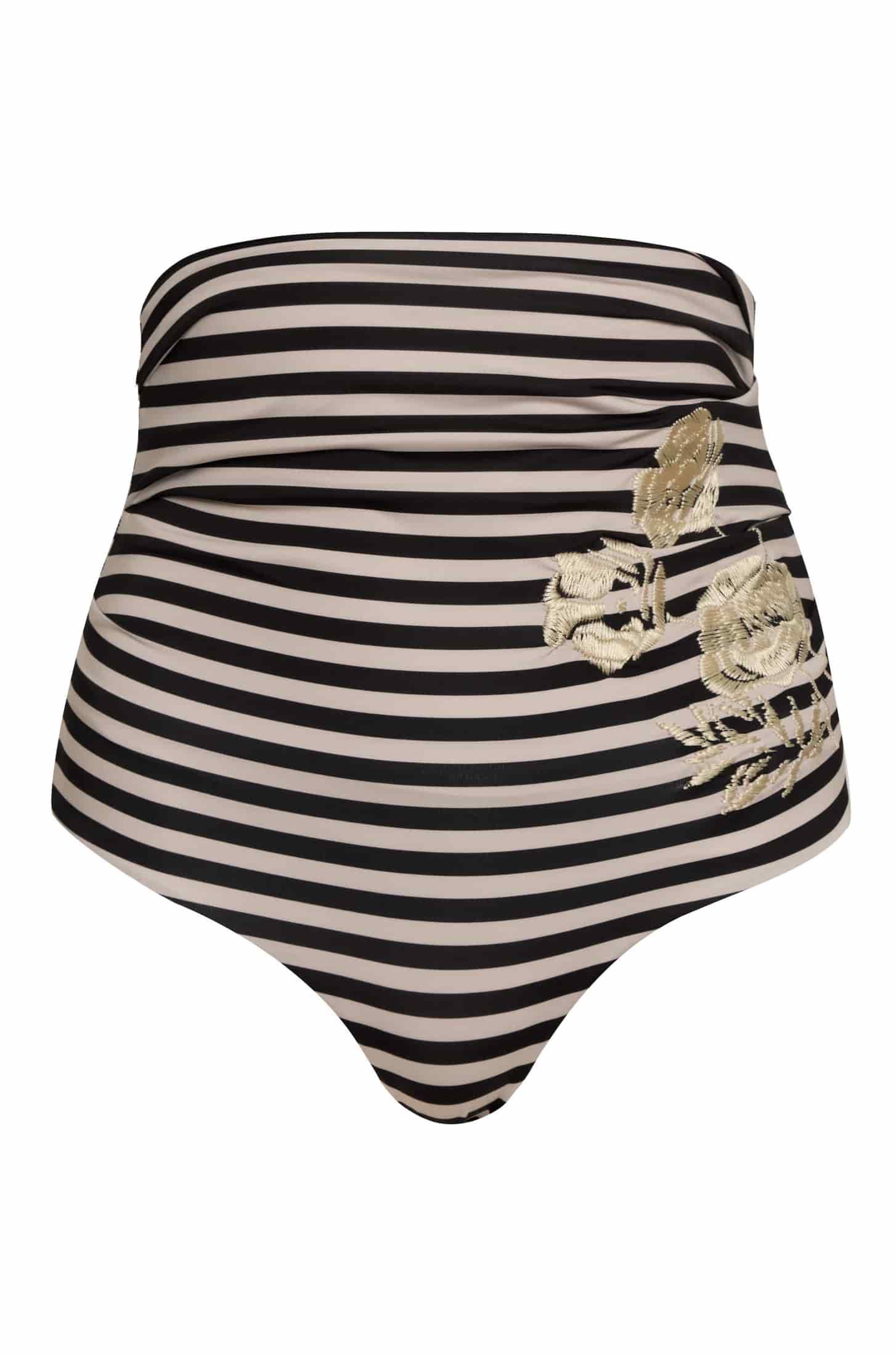 Morante Embroidered Bottom / Black & White Stripes - miniatura 2