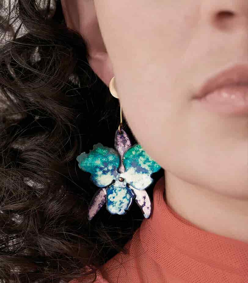 Aretes Orquídea Mediano - miniatura 2