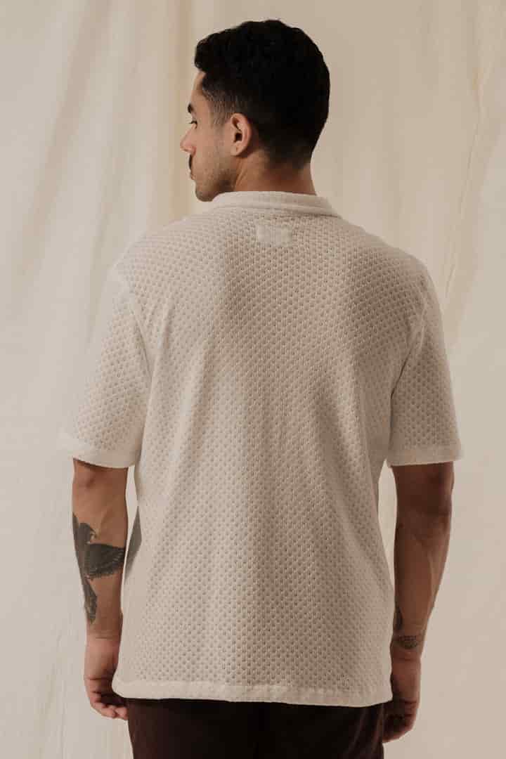 Camisa tejida beige - miniatura 4