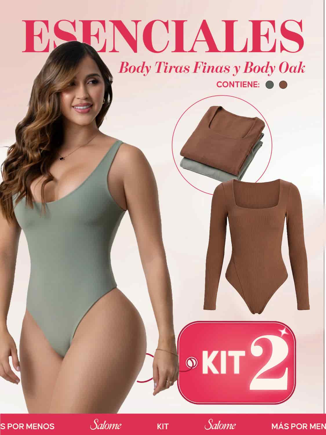 Kit Body Control Abdominal Tiras Finas & Oak Manga Larga | Salome 5003 + 5503 - miniatura 1