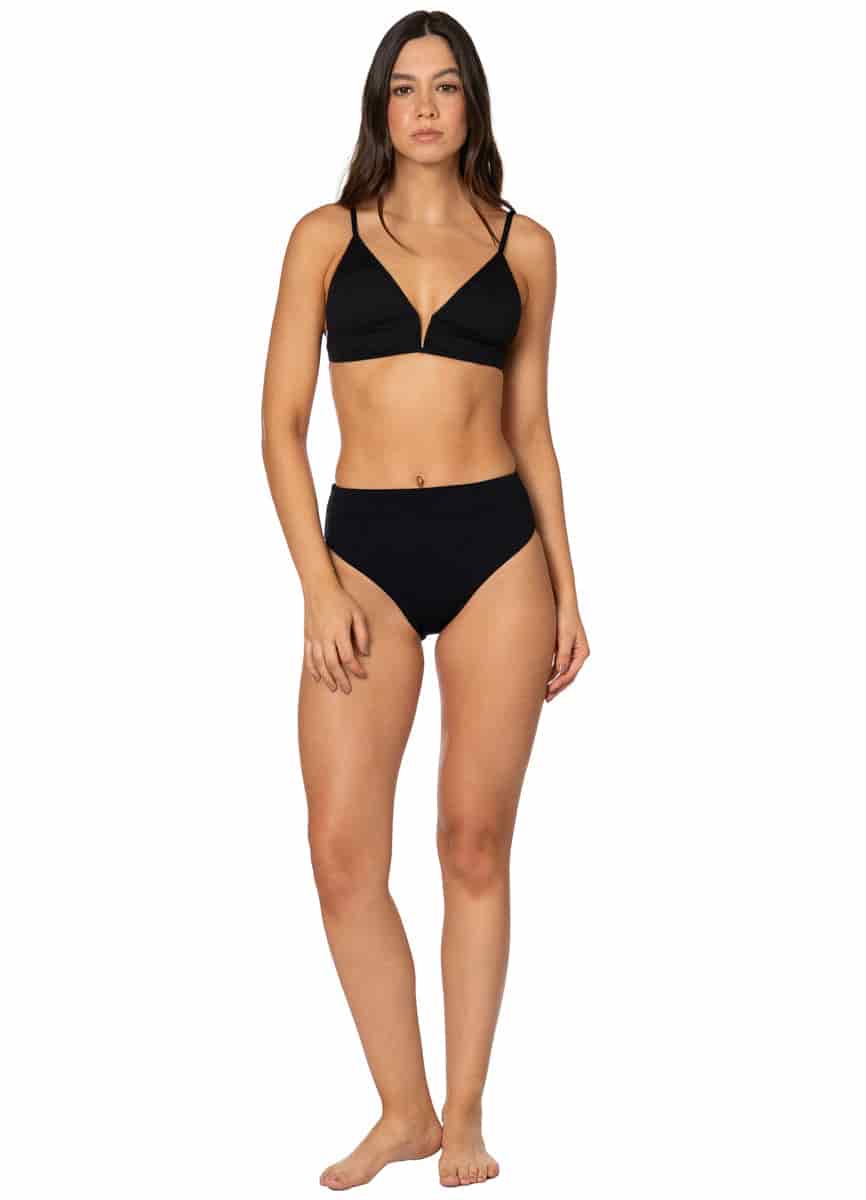 Maaji Jade Black Parade Long Line Triangle Bikini Top - miniatura 6