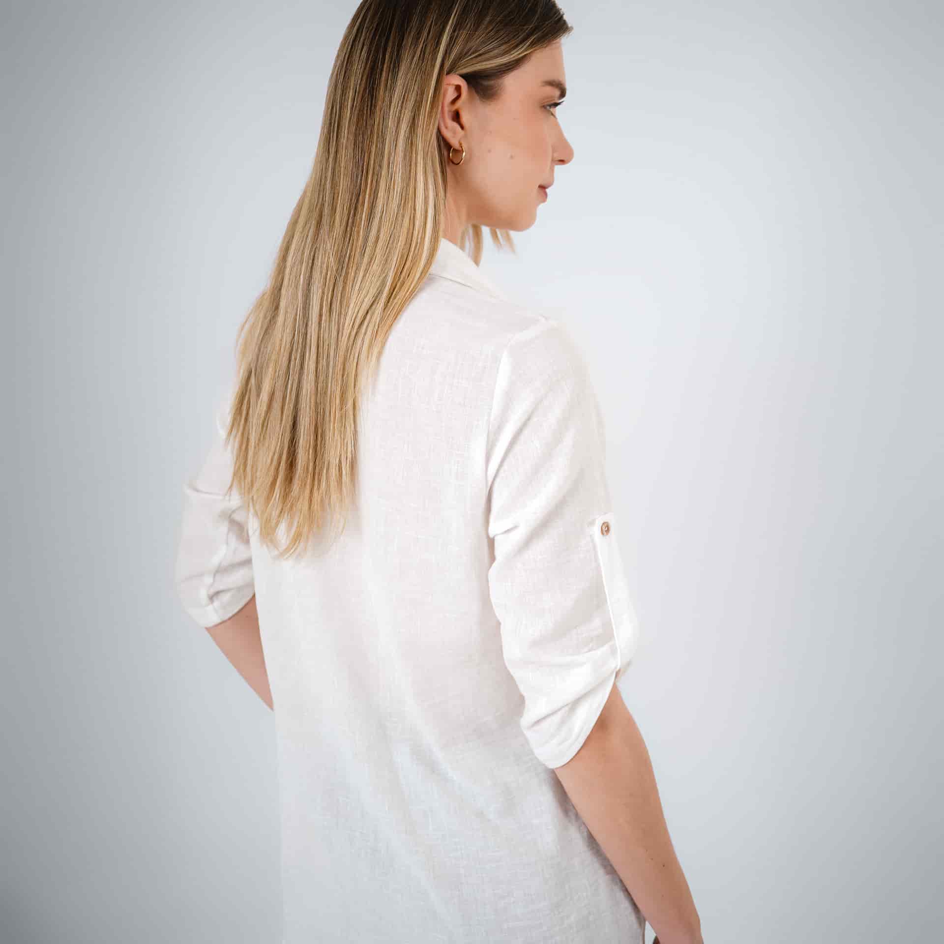 Blusa Cuello Camisero Manga 3/Cuartos - miniatura 8