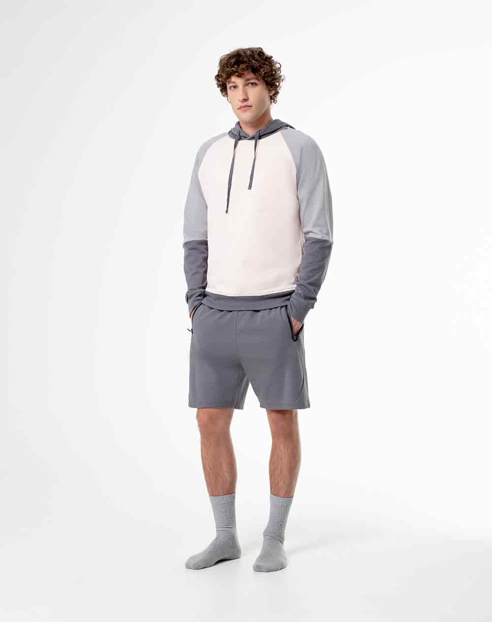 Buzo relax tipo hoddie algodón gris hombre - miniatura 4