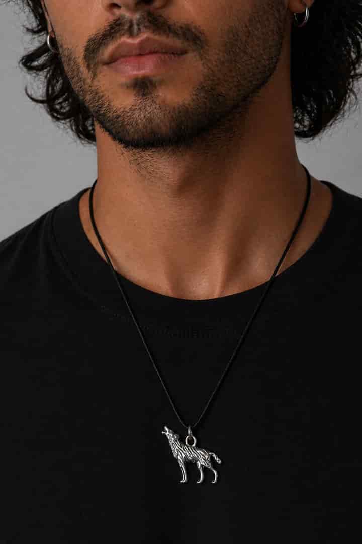Collar cuerda lobo aullando - miniatura 1