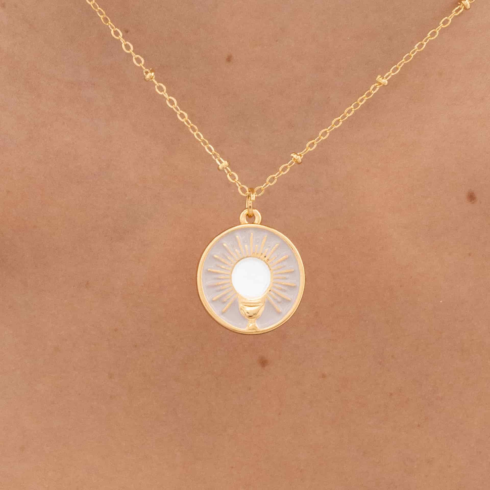 Cadena Con Dije Religioso + Aretes - miniatura 3