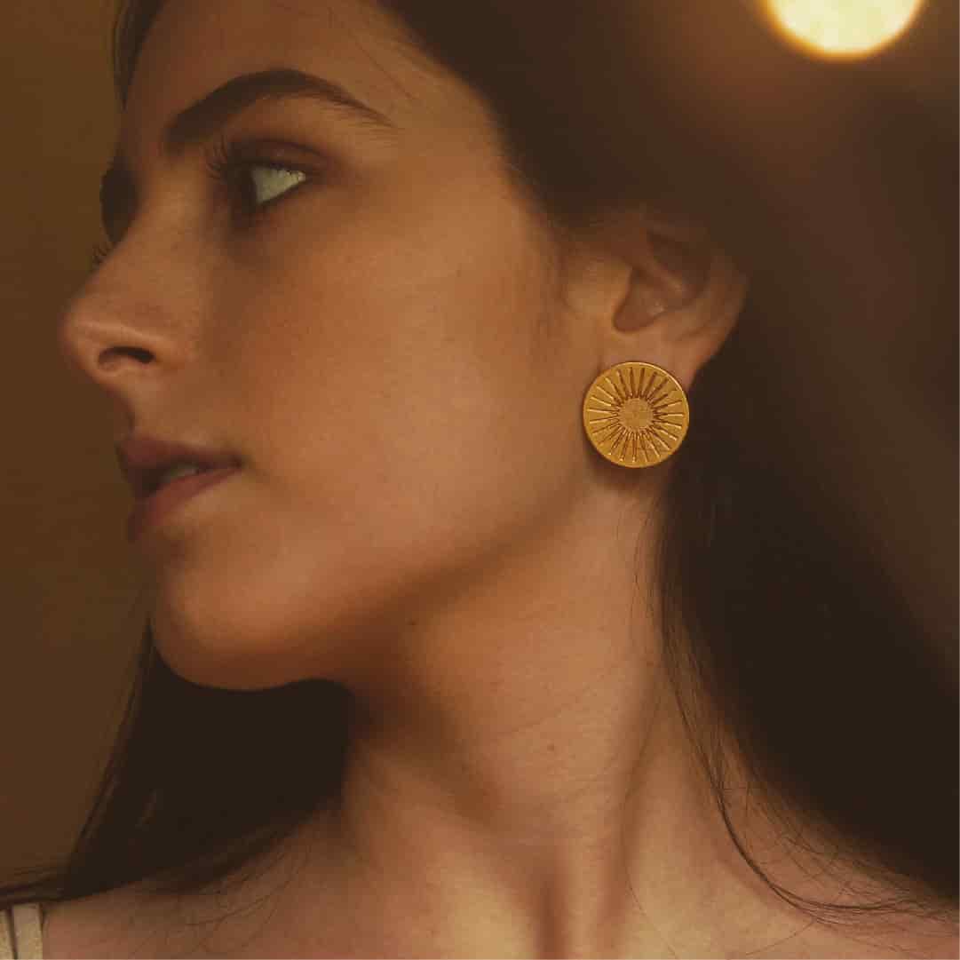 Aretes de sol precolombino - miniatura 3