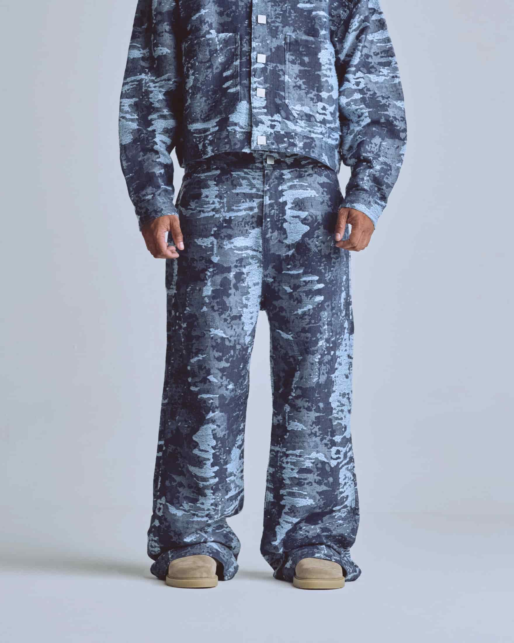 Capsule Basic Jacquard Wide Jeans Cammo Blue - miniatura 2
