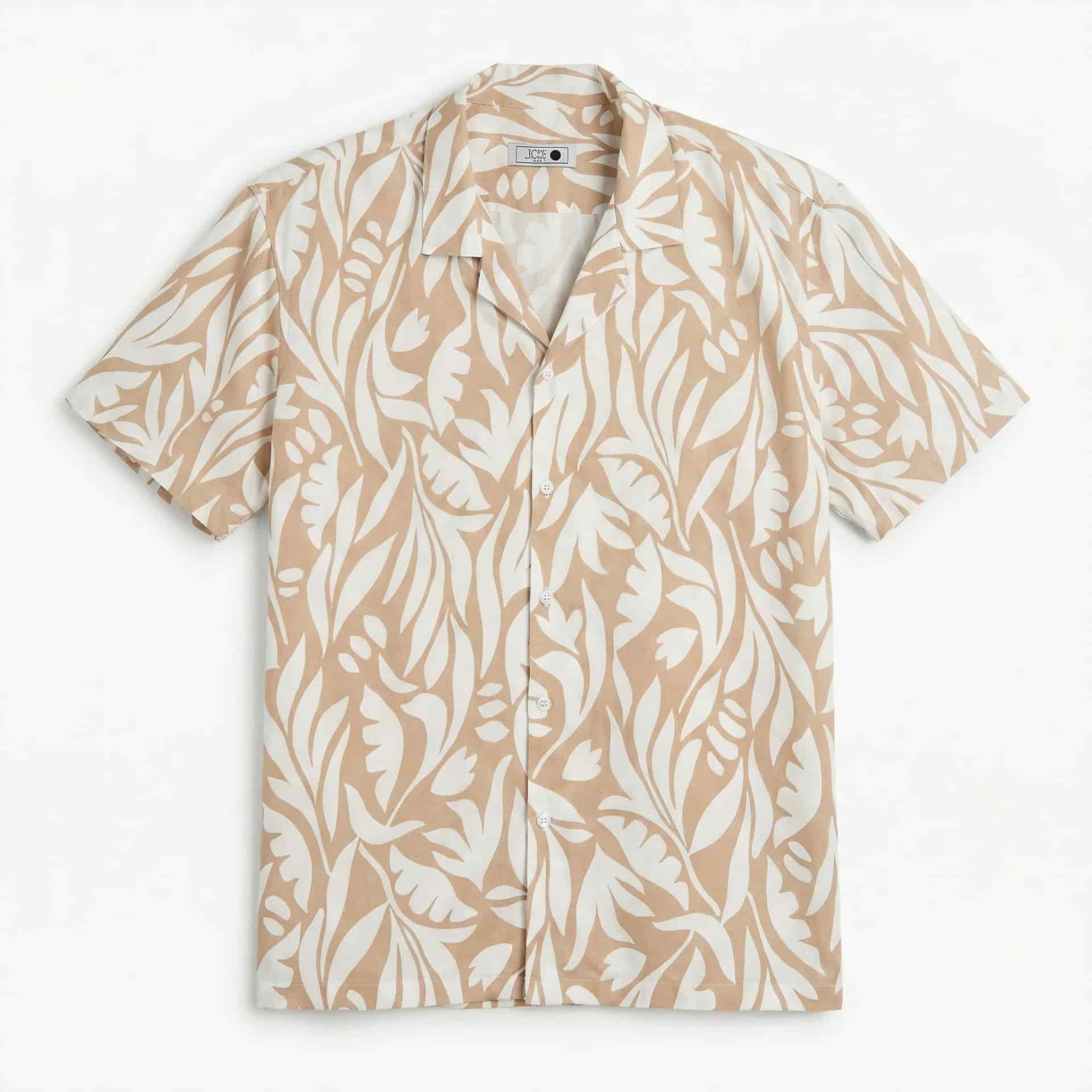 Camisa Bowling Estampada Beige C302 - miniatura 3