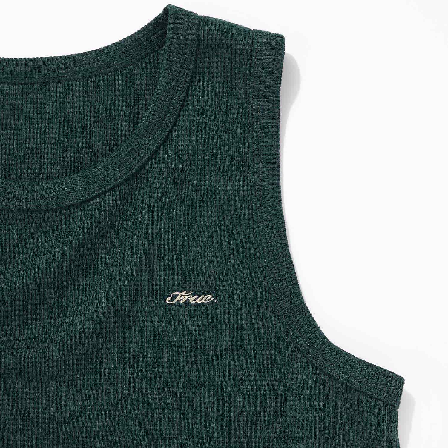 Textured Sleeveless T-Shirt - Pine Green - miniatura 4