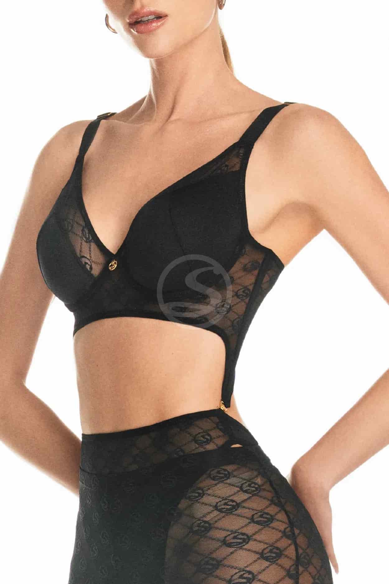 Set Bralette con Panty Neitiry de Malla y media pantalón Santísimas - miniatura 3