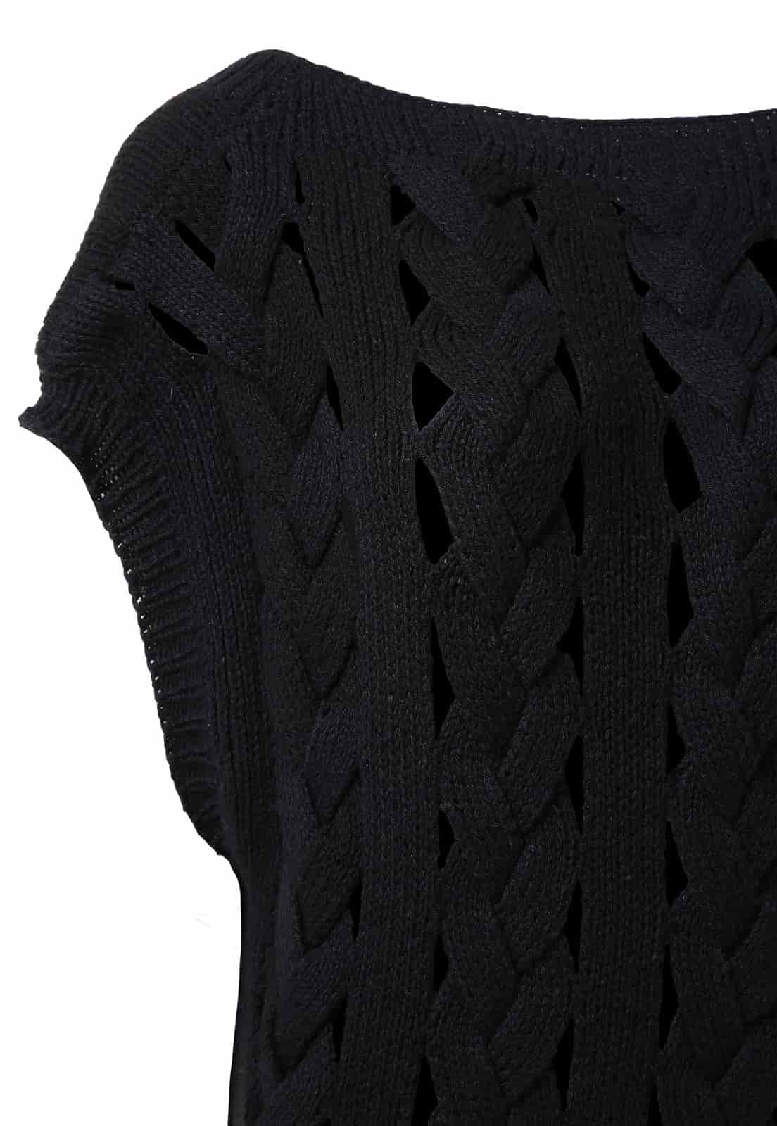 FLAT BRAIDED KNITTED DRESS - miniatura 5