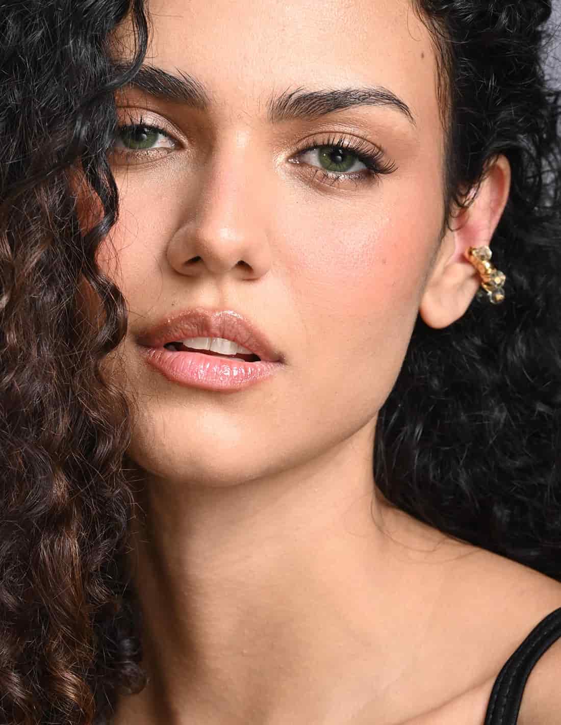 Ear Cuff Coil Murano Ochre Tornasol - miniatura 2