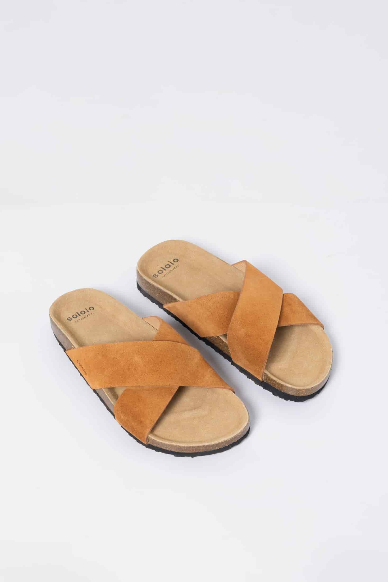 Men's crossed walnut sandal - miniatura 1