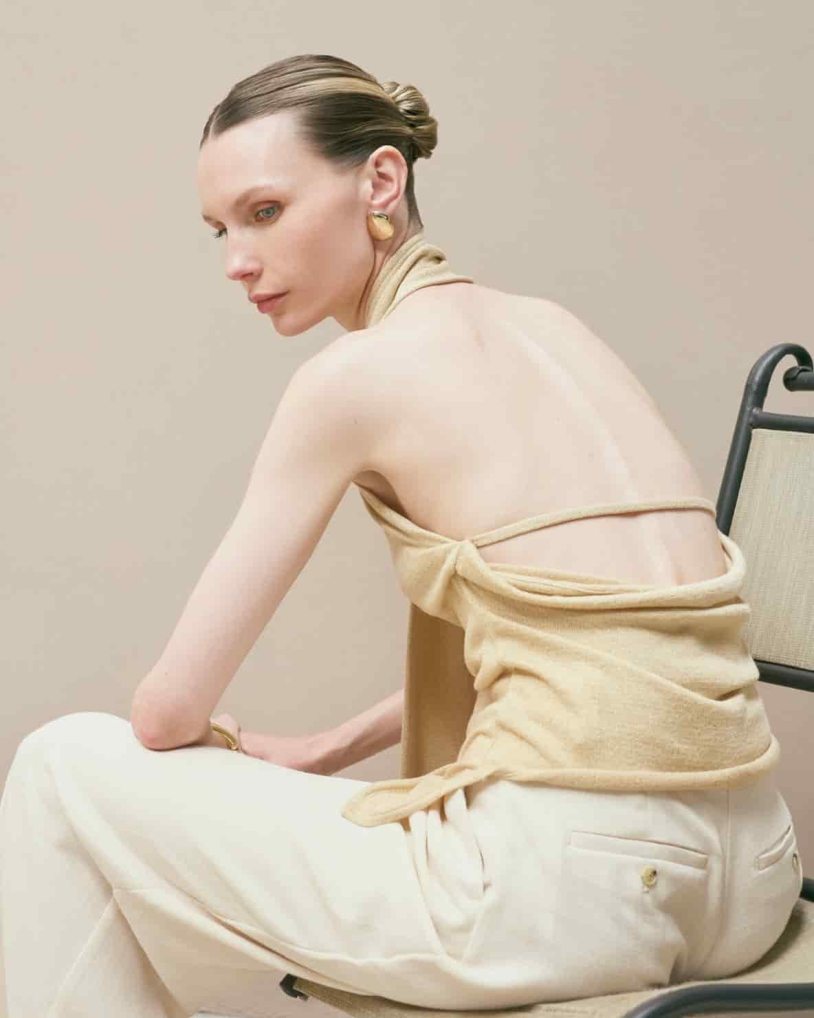 Top Afrodita Beige-Dorado - miniatura 2