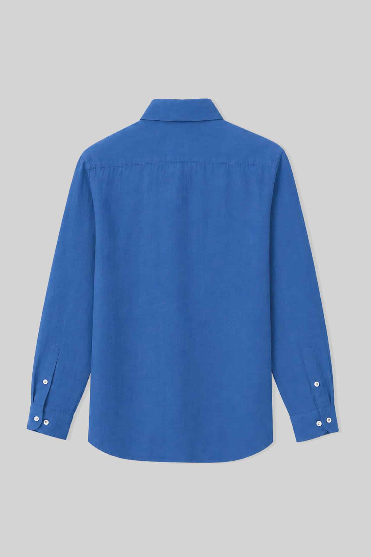 Men's linen shirt sky blue basic - miniatura 5