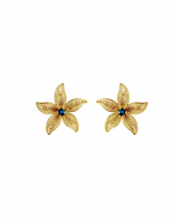 Aretes filigrana y cristal azul, Estrella de mar - miniatura 1