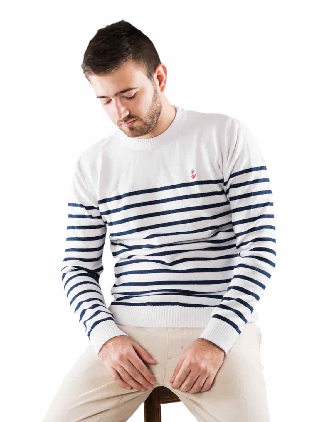 Saco Blanco Rayas Navy - miniatura 1