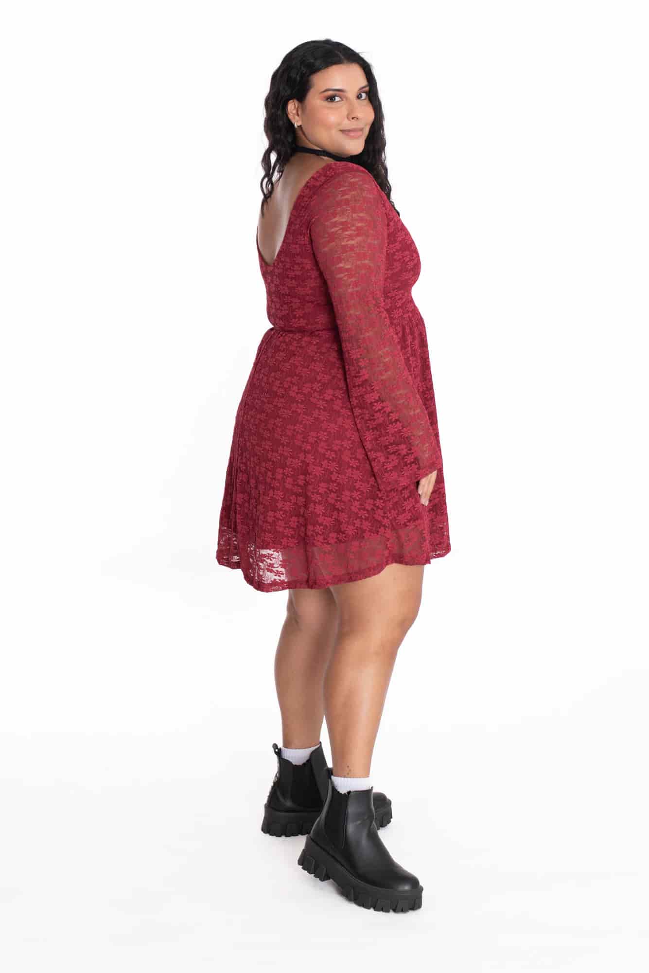 Vestido Florencia Vinotinto - miniatura 16